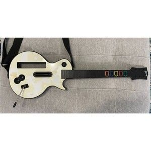 Nintendo Wii Guitar Hero Wireless White Gibson Les Paul Controller